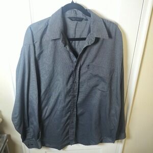 Gianni Vialli MenLarge GreyMicro Stripe Long Sleeve Button Down Shirt MSH-MS-410